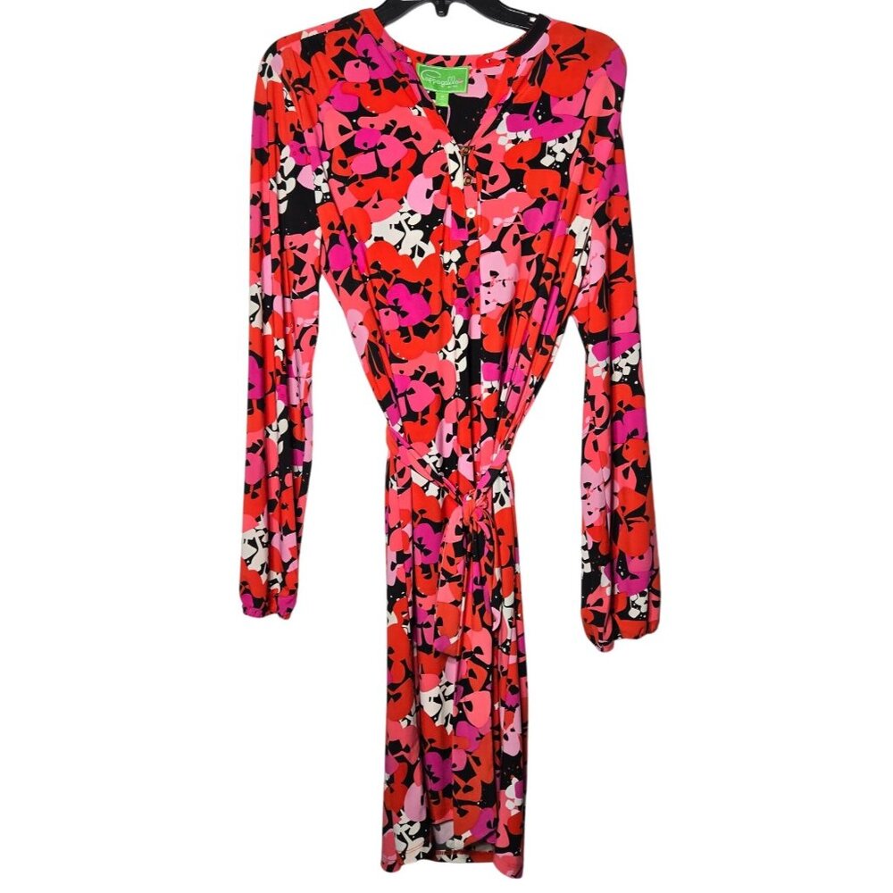 NWT Pappagallo Womens Multicolor‎ Floral Long Sleeve Dress Medium Stretch Boho